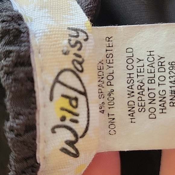 Y2K WILD DAISY medium black mini cocktail dress - Picture 3 of 4